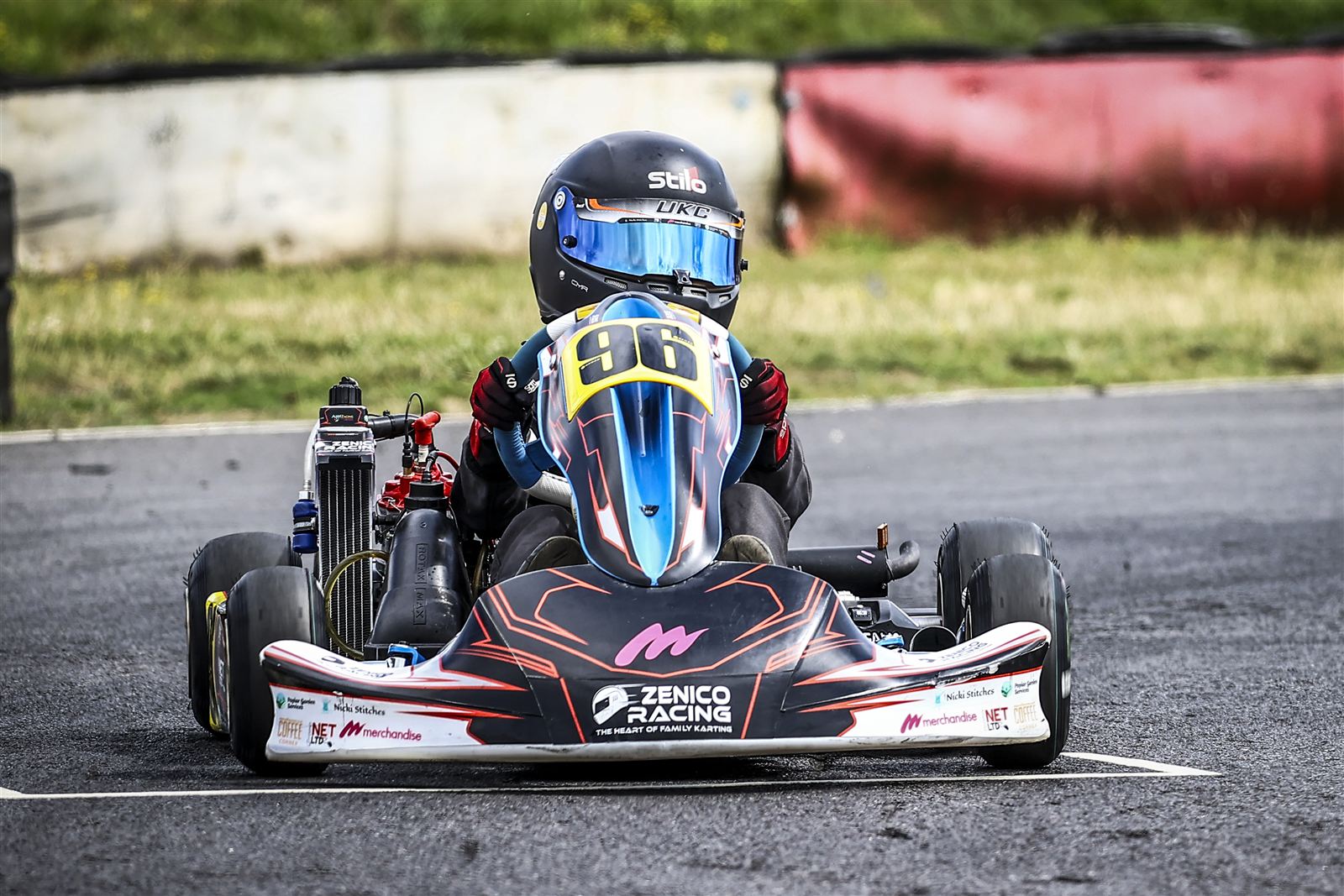 Zak racing his number 96 Mini Max kart at Red Lodge in August 2024