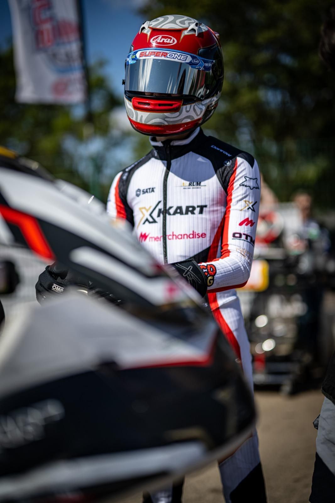 Zak in his helmet on the Super One grid